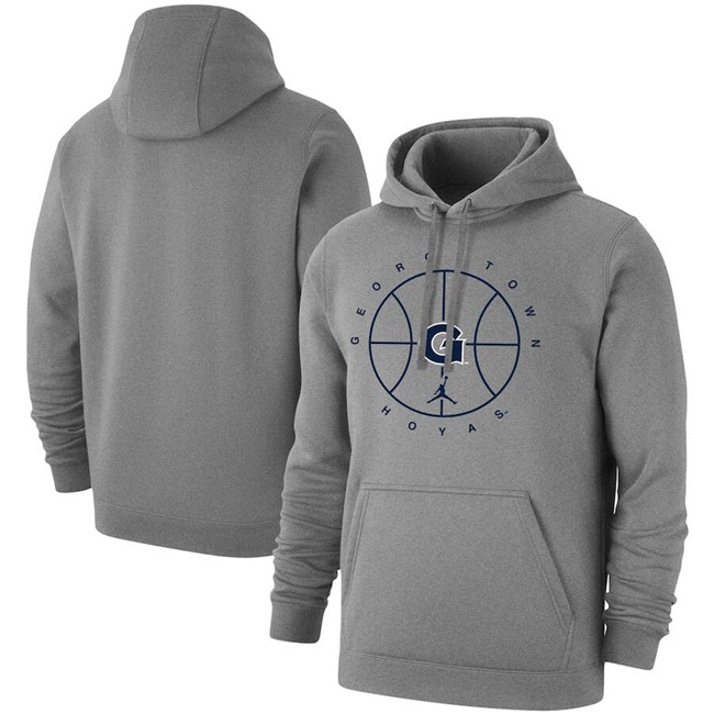 Men's Grey Georgetown Hoyas Basketball Icon Club Fleece Pullover Hoodie